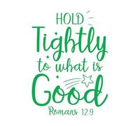 Calcomanías de tallado fino Aférrate fuerte a los buenos proverbios cristianos y versículos bíblicos. 36x49.7cm Embellecimiento de paredes Verde