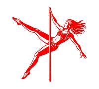 Calcomanías de tallado fino bailarinas de pole dance 67.2x67.2cm Autoadhesivo Rojo
