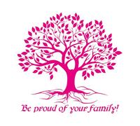 Calcomanías de tallado fino Cita sobre el árbol genealógico de la vida: siéntete orgulloso de tu genealogía 72x74.7cm Incluye kit de película de transferencia Rosa roja