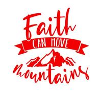 Calcomanías de tallado fino Citas inspiradoras sobre la fe que mueve montañas 36x36cm Removible sin dejar pegamento Rojo