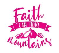 Calcomanías de tallado fino Citas inspiradoras sobre la fe que mueve montañas 54x54.1cm Autoadhesivo Rosa roja