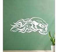 Calcomanías de tallado fino Coche, motocicleta y camión con calavera en llamas 40.8x89.9cm Cultura del tatuaje Blanco