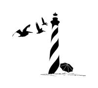 Calcomanías de tallado fino Faro Pájaros Hogar 36x46.5cm Se pueden modificar y agregar información Pequeña Negra