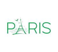 Calcomanías de tallado fino París Torre Eiffel Francia Aves francesas 50.4x125.1cm No se cae Verde