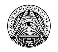 Calcomanías de tallado fino Pirámide del Ojo que Todo lo Ve Símbolo Illuminati 36x36.1cm Se puede modificar y añadir información Negro