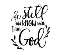 Calcomanías de tallado fino Quédate quieto y sabe que yo soy Dios. Citas inspiradoras. 51x60.5cm Impermeable Negro