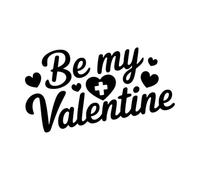 Calcomanías de tallado fino Sé mi Valentín, un lindo 30x52.8cm Decoración de tiendas Negro