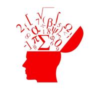 Calcomanías de tallado fino Símbolos matemáticos Matemáticas Escuela Ciencia Cerebro 68x76.1cm Vinilos para ventanas Rojo