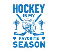 Calcomanías de tallado fino Tipografía de hockey. El hockey es mi estación favorita. 49.4x66.6cm Decoración de tiendas Azul