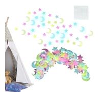 Calcomanías de techo de estrellas - Glow in the Dark Moon Stickers, Fun Kids Decor | Decoraciones de pared de iluminación radiantes, dormitorios, estrellas de versátiles para muebles, ventanas