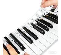 Calcomanías de teclado de piano, calcomanías de silicona extraíbles de 88 teclas, calcomanía de piano reutilizable sin residuos, guía de notas para teclados de tamaño completo para principiantes para