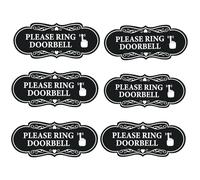 Calcomanías de timbre con texto en inglés "Please Ring Bell", 6 unidades, autoadhesivas, para puerta, entrada, recepción, aviso de vinilo para casa, oficina, timbre, 4.7 x 2 pulgadas