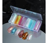 Calcomanías de transferencia de papel de aluminio para uñas con escamas de pescado, escamas de sirenas, calcomanías de transferencia de uñas