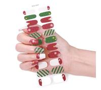 Calcomanías de uñas de curado rápido, diseños de fiesta de Navidad, calcomanías a prueba de manchas para una vida ocupada, fácil aplicación, secado rápido, calcomanías de arte de uñas