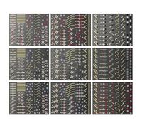 Calcomanías de uñas de flores 3D para uñas, calcomanías artísticas para verano, diseños de uñas, accesorios de arte