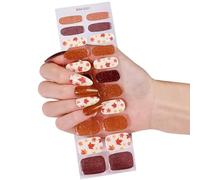 Calcomanías de uñas de gel de cobertura completa, flexibles, para todas las formas, incluyendo lima para recortar aduanas, calcomanías fáciles de aplicar, cobertura diaria, viajes, dorado, europeo