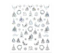 Calcomanías De Uñas Navidad | Cinta De Decoraciones Autoadhesivas Con 3D,Calcomanías Para Uñas De Días Festivos | Para Otoño Niños Mujeres Niñas Invierno Otoño Día De San Valentín