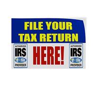 Calcomanías de varios tamaños para archivar tu declaración de impuestos aquí! Irs Business Industrial Vinilo Señal de seguridad Etiqueta Negocios 14 x 10 pulgadas