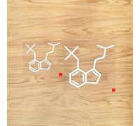 Calcomanías de vinilo con fórmula de psilocibina de molécula de hongos, paquete de 2 unidades, color blanco, 4 pulgadas, 6 pulgadas, sin fondo troquelado para coche, barco, portátil
