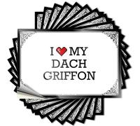 Calcomanías de vinilo con letras divertidas, decoración de barra Tiki, calcomanías impermeables para vaso para botella de agua | I Love My Dach Griffon perfecto para decoración de motocicleta y laptop