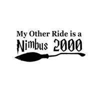 Calcomanías de Vinilo for Coche de Varios tamaños/Colores, Accesorios Decorativos My Other Ride Is A Nimbus 2000(S51171 Black,30x13 cm)
