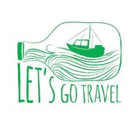 Calcomanías de vinilo para murales y paredes Cita de barco de batalla del océano: ¡Vamos a viajar a casa! 51x65.2cm Impermeable Verde