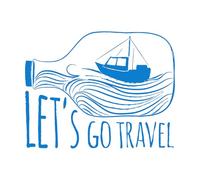 Calcomanías de vinilo para murales y paredes Cita de barco de batalla del océano: ¡Vamos a viajar a casa! 68x87cm Decoración de tiendas Azul