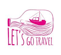 Calcomanías de vinilo para murales y paredes Cita de barco de batalla del océano: ¡Vamos a viajar a casa! 51x65.2cm Removible sin dejar pegamento Rosa roja