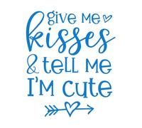 Calcomanías de vinilo para murales y paredes Dame besos y dime que soy linda 51x60.6cm Impermeable Azul