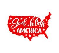 Calcomanías de vinilo para murales y paredes Dios bendiga a América imprimible 36x55.1cm Varios tamaños Rojo