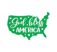 Calcomanías de vinilo para murales y paredes Dios bendiga a América imprimible 57.6x88.2cm No daña la superficie de la pared Verde