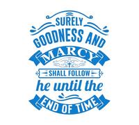 Calcomanías de vinilo para murales y paredes Dios lo seguirá por siempre citas cristianas versículos bíblicos 64x81.3cm Varios tamaños Azul