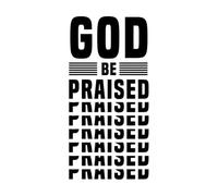 Calcomanías de vinilo para murales y paredes Dios sea alabado cristiano religioso 34x69.5cm Vinilos para ventanas Negro