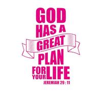 Calcomanías de vinilo para murales y paredes Dios tiene un gran plan 64x84.2cm Decoración de carrocerías Rosa roja