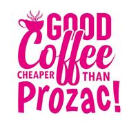 Calcomanías de vinilo para murales y paredes El buen café es más barato que el Prozac para los amantes del café. 67.2x67.5cm Fácil instalación Rosa roja