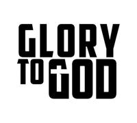 Calcomanías de vinilo para murales y paredes gloria a dios escribiendo con cruz 36x49.2cm Embellecimiento de paredes Negro