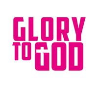 Calcomanías de vinilo para murales y paredes gloria a dios escribiendo con cruz 36x49.2cm Pegatinas para vidrio Rosa roja