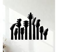 Calcomanías de vinilo para murales y paredes Guitarra Rock Pop Música Familiar Instrumentos Musicales Guitarra Tienda de Guitarras 54.6x76.4cm Varios tamaños Negro