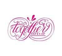 Calcomanías de vinilo para murales y paredes Juntos para siempre Cita Amor Pareja amorosa 45x80.2cm Embellecimiento de paredes Rosa roja