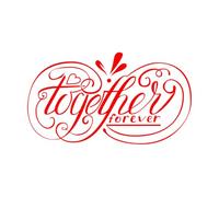 Calcomanías de vinilo para murales y paredes Juntos para siempre Cita Amor Pareja amorosa 45x80.2cm Decoración de tiendas Rojo