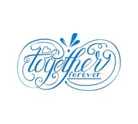 Calcomanías de vinilo para murales y paredes Juntos para siempre Cita Amor Pareja amorosa 45x80.2cm Pintura mural artística Azul