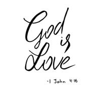 Calcomanías de vinilo para murales y paredes Letras con frase "Dios es amor" 51x71.7cm Se puede modificar y añadir información Negro