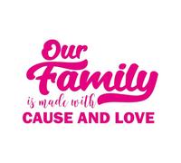 Calcomanías de vinilo para murales y paredes Nuestra familia está hecha con causa y amor cita de sublimación moderna 57.6x93cm Removible sin dejar pegamento Rosa roja