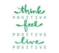 Calcomanías de vinilo para murales y paredes Pensar, sentir, vivir, positivo, citar palabras, letras 34x45.8cm Vinilos para ventanas Verde