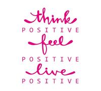 Calcomanías de vinilo para murales y paredes Pensar, sentir, vivir, positivo, citar palabras, letras 51x68.6cm Decoración artística Rosa roja