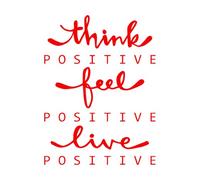 Calcomanías de vinilo para murales y paredes Pensar, sentir, vivir, positivo, citar palabras, letras 68x91.5cm No daña la superficie de la pared Rojo