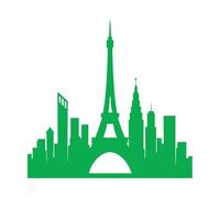 Calcomanías de vinilo para murales y paredes silueta del horizonte de París 54.6x56.8cm No se cae Verde