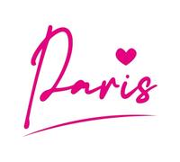 Calcomanías de vinilo para murales y paredes Texto de la ciudad de París con corazón rojo de amor 51x61.7cm No se cae Rosa roja