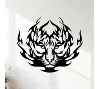 Calcomanías de vinilo para murales y paredes Tigre tribal llamas animales 35x40.8cm Vinilos para ventanas Negro