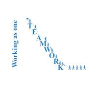 Calcomanías de vinilo para murales y paredes Trabajador de oficina que trabaja en equipo 51x72.1cm Personalización personalizada Azul